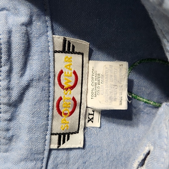 Ladies Denim Button-Down with Shimmery Shoe Detail - Picture 5 of 5